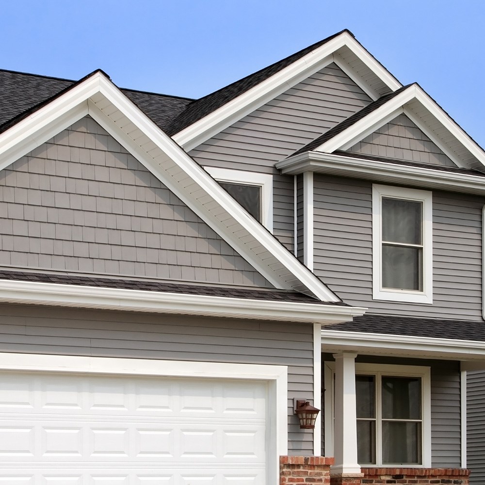 Siding shown on the front of a house