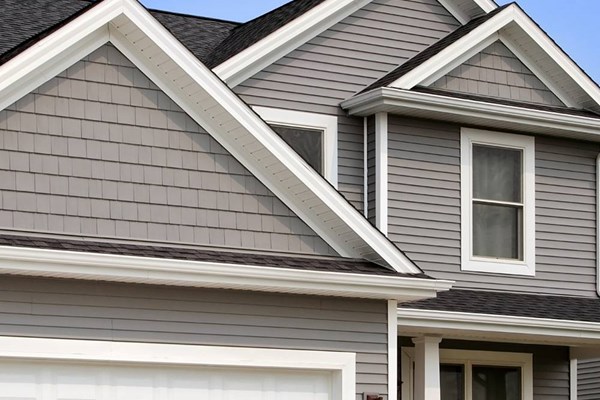 Siding shown on the front of a house