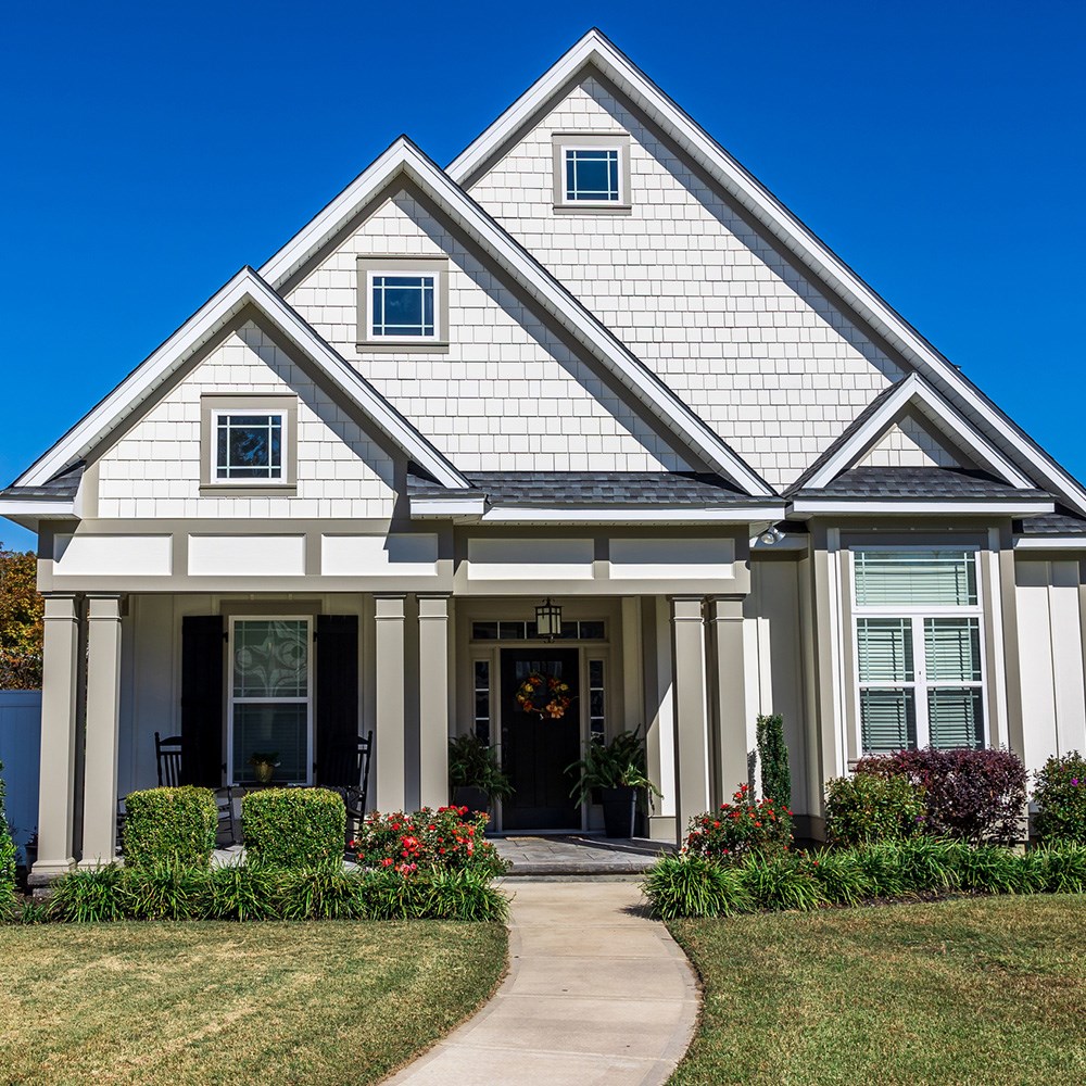 Siding project shown on a residential home