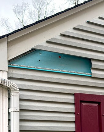 Missing siding panel