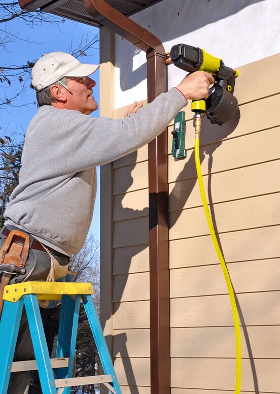 New construction siding installation