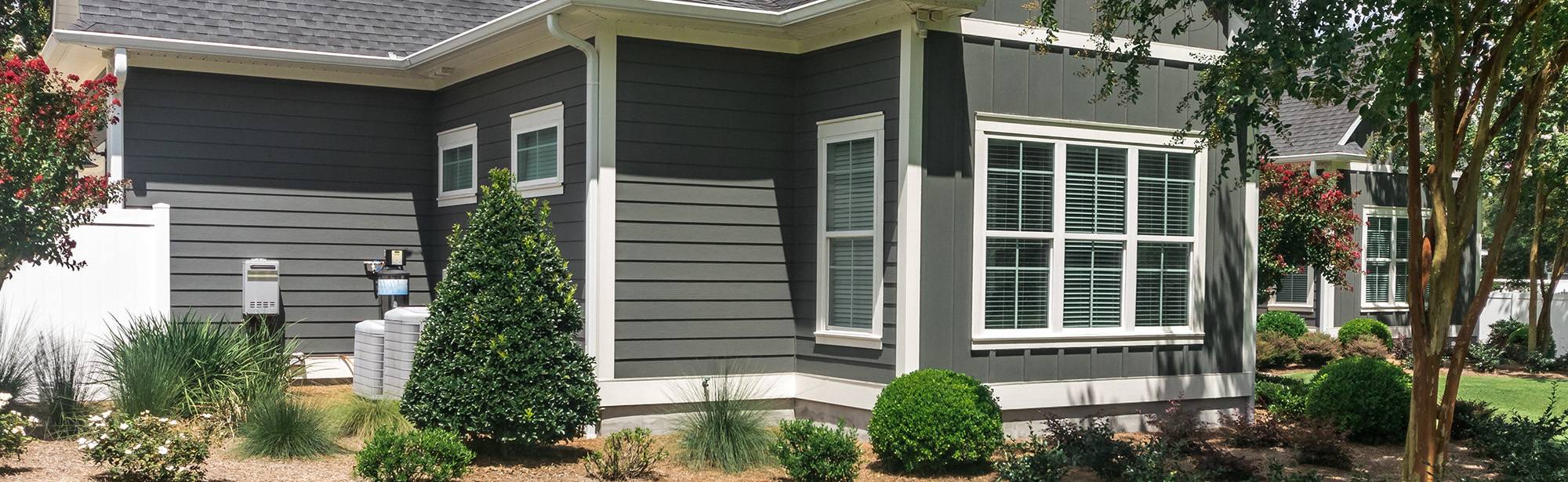 Vinyl siding material on a home in Idaho